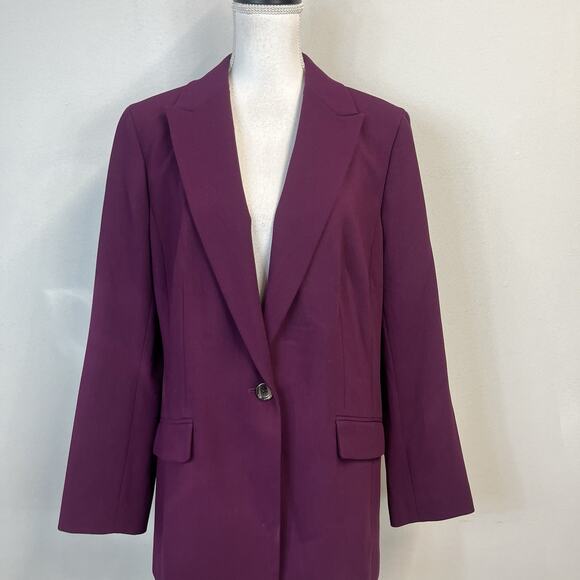 Talbots Blazer Jacket size 16 Mulberry Purple Stretch Career Professional Suit - Picture 2 of 9